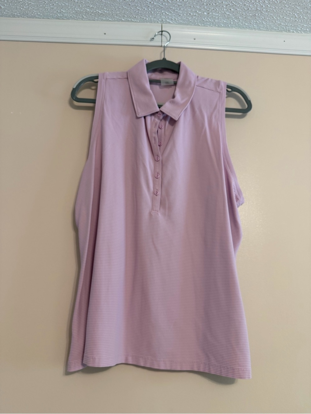 Sleeveless Polo Tank Top - Light Lavender